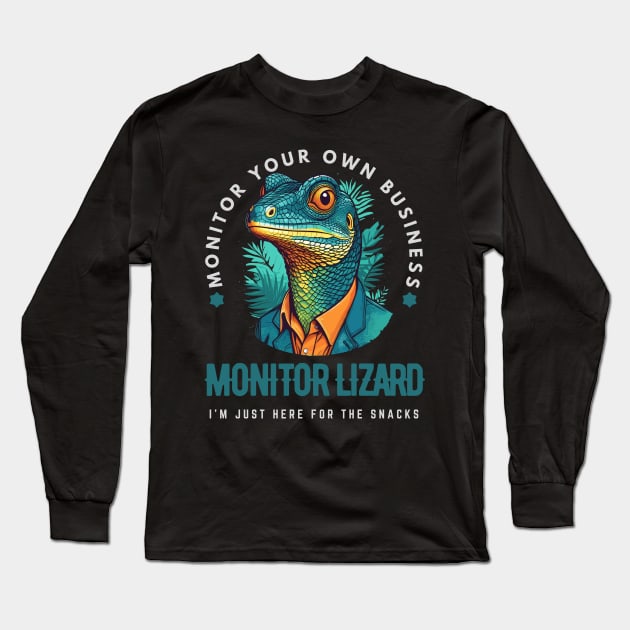 Monitor Lizard Humor Long Sleeve T-Shirt by Pearsville